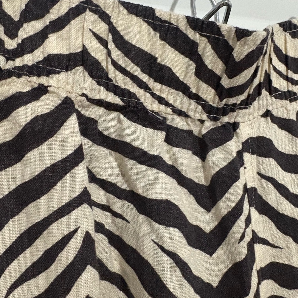 NWT Tahari Linen Zebra Print Wide-Leg Pants - Picture 2 of 4
